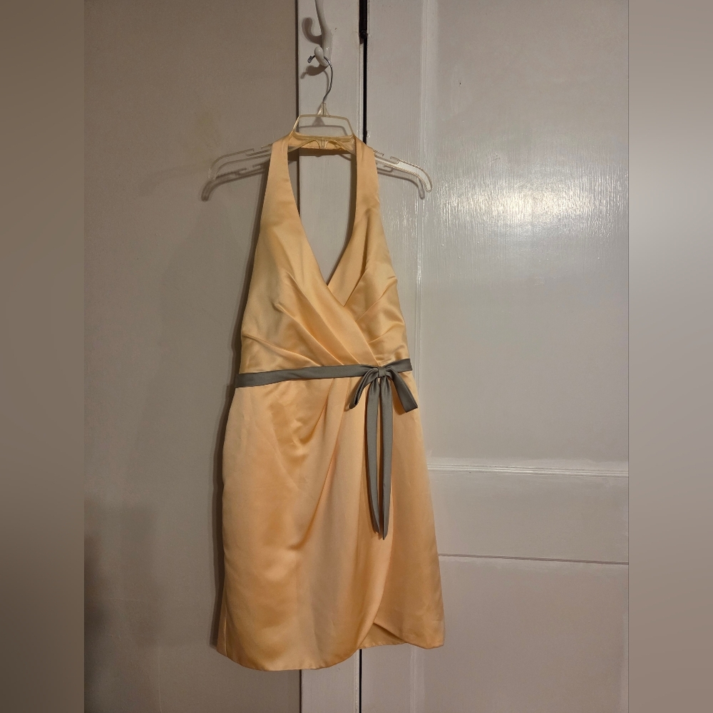 Alfred Angelo Cream Dress with Gray Accents